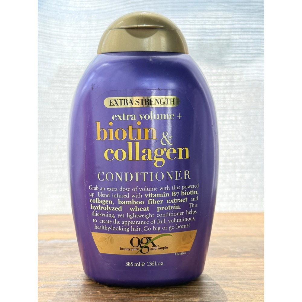 OGX Biotin & Collagen Conditioner Unisex 13oz Purple Extra Strength Volumizing